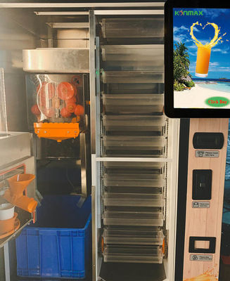 Φρέσκια μηχανή πώλησης χυμού από πορτοκάλι εμπορικού βαθμού με τον τρόπο πληρωμής Nayax