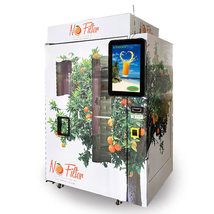 Αυτόματη πρόσφατα συμπιεσμένη μηχανή πώλησης χυμού από πορτοκάλι για εμπορικό